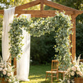 yulier Artificial Garland 70.86 inch Spring Garland with Flowers, Faux Vines Floral Hanging Garland for Holiday Wedding Spring Home Party Window Door Fireplace Table Indoor Outdoor Decor